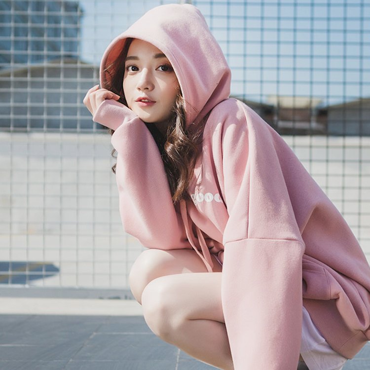 2021新款女装早秋粉色卫衣