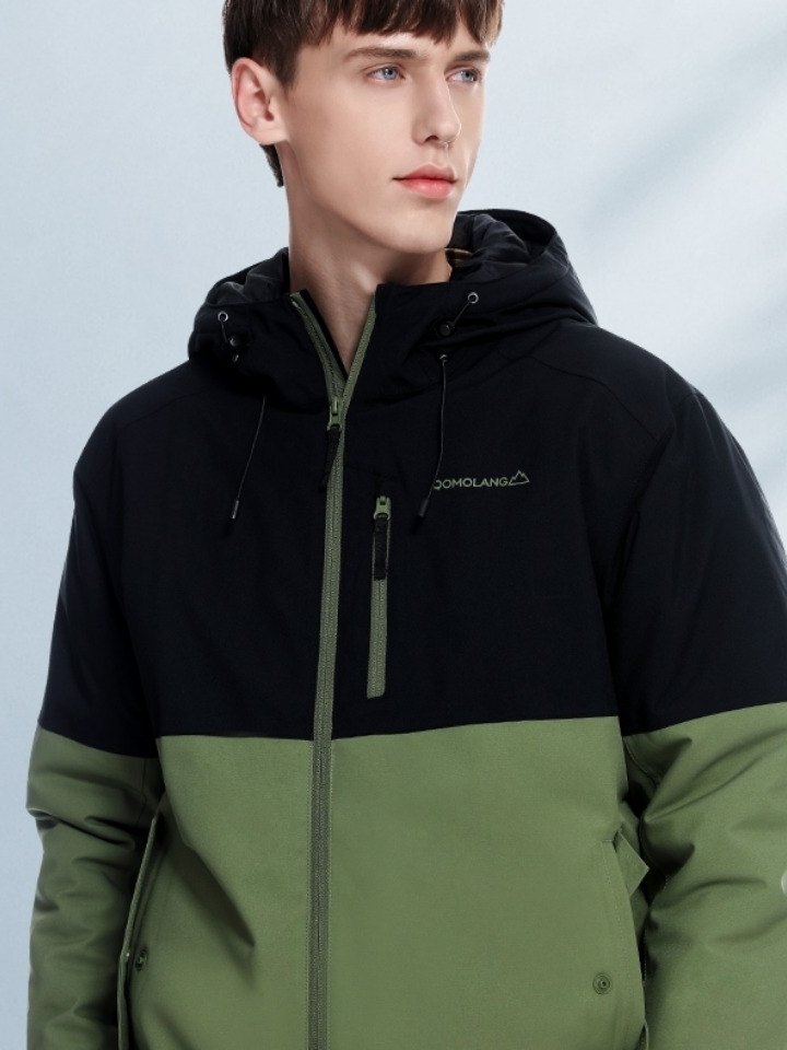 骆驼户外撞色防水夹棉冲锋衣